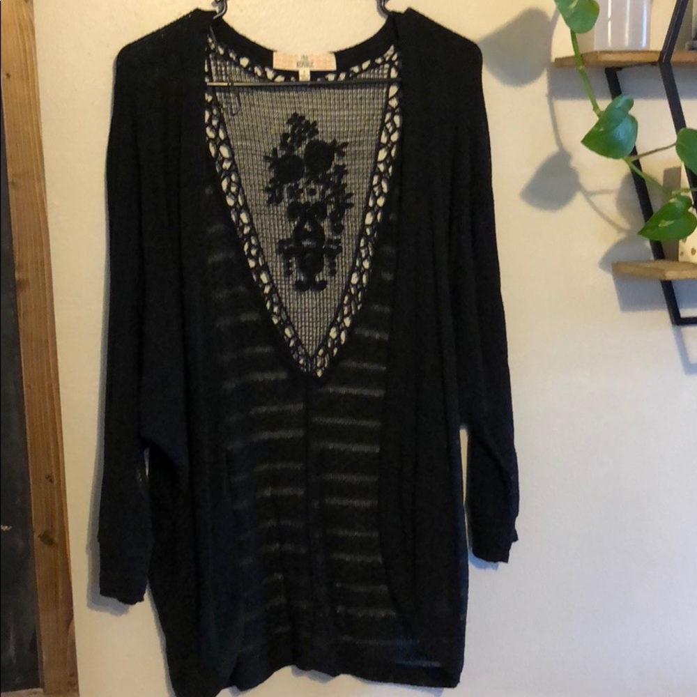 Black Crocheted Cover Up